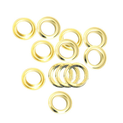 20mm Brass Eyelets with Washers, Rust-Proof Grommets, Gold - 50pcs