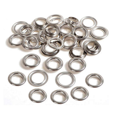 20mm Brass Eyelets with Washers, Rust-Proof Grommets, Silver - 50pcs