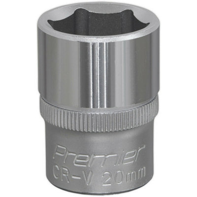 20mm Chrome Vanadium Steel Drive Socket for 1/2 Inch Square Drive