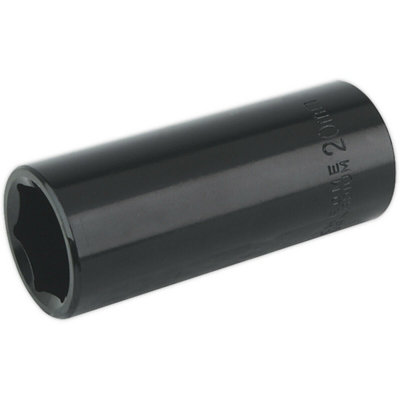 20mm Deep Impact Socket - 1/2 Inch Drive Chrome Vanadium Wrench Tool for Professionals and DIYers