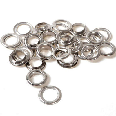 20mm Eyelets with Washers, Silver - 50pcs