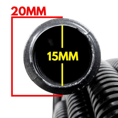20mm Flexible Conduit with Glands and Clips 10 Metre Black Contractor Pack