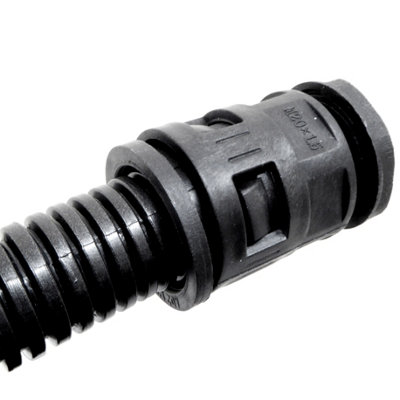 20mm Flexible Conduit with Glands and Clips 10 Metre Black Contractor Pack - 6