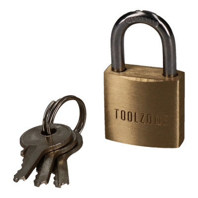 20mm Heavy Duty Brass Padlock Security Lock Suitcase Rucksack with 3 Keys