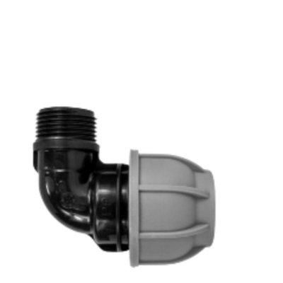 20mm MDPE Elbow Compression Adapter with 1/2 Inch BSP Male Thread