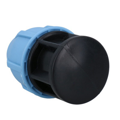 20mm MDPE End Stop Water Pipe Cap Shut-Off Compression Fitting Coupling 2PK