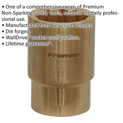 20mm Non-Sparking WallDrive Socket - Beryllium Copper 1/2" Square Drive Tool