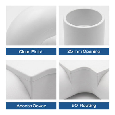 20mm PVC Inspection Elbow 90 Degree Conduit Fitting with Cover Pack of ...