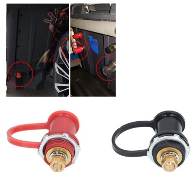 20mm Stud Cap Battery Charger Post Kit for Car,RV,Truck-Black&Red Jumper Terminal