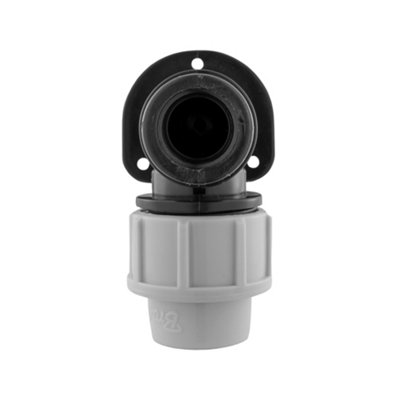 20mm water pipe compression mdpe wallplate+full flow butterfly valve+1/2" barb - 7