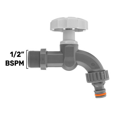 20mm Water Pipe mdpe Compression back/wall plate with pvc dial tap+ptfe ...