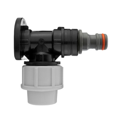 20mm Water Pipe mdpe Compression Back/Wall Plate with Universal Garden Hose Connection - 6