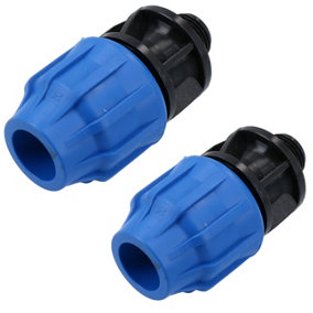 20mm x 1/2" MDPE Male Adapter Compression Coupling Fitting Water Pipe 2PK