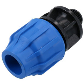 20mm x 1/2" MDPE Male Adapter Compression Coupling Fitting Water Pipe PN16