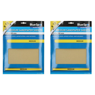 20pc Assorted Sandpaper Sanding Sheets for Metal Wood Plastic Medium 100 Grit
