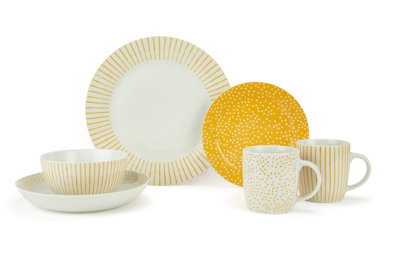 20pc Betsy Amber & White Dinner Set