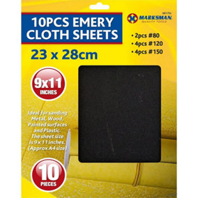 20Pc Emery Cloth Sheets Sandpaper Sanding Metal 23Cm X 28Cm