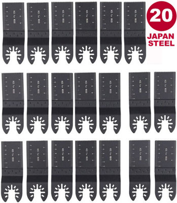 20-Pack Oscillating Multi-Tool Saw Blades - Cuts Wood, Metal, Plastic, Cement - Fits Dewalt, Fein, Ridgid, Craftsman - 3.5" Diameter