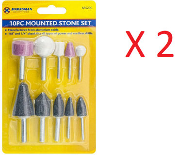 10-Piece Mounted Stone Drill Bit Set For Rotary Tools - Grind & Polish Metal, Plastic, Stone 9 thumbnail image