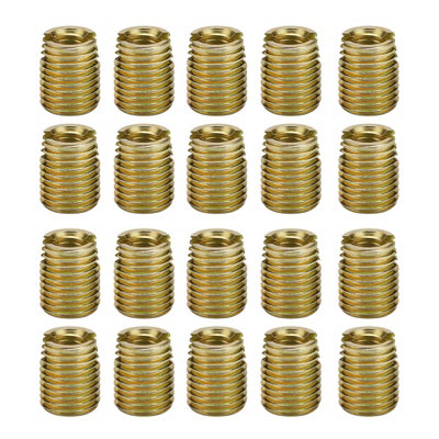20Pcs 302 Carbon Steel Self-Tapping Thread Inserts(Inner M10x1.5,Outer M14x1.5)