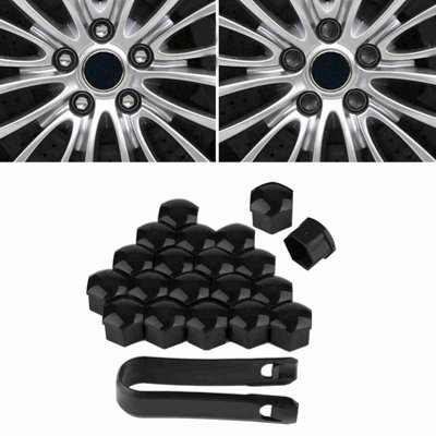 20pcs Black 19mm Car Wheel Nut covers-Auto Hub Screw Covers for Rims Protection