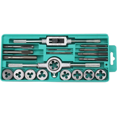20pcs Hand Tap and Die Set Screw Thread Reamer M3-M12 Twist Drill Bit ...
