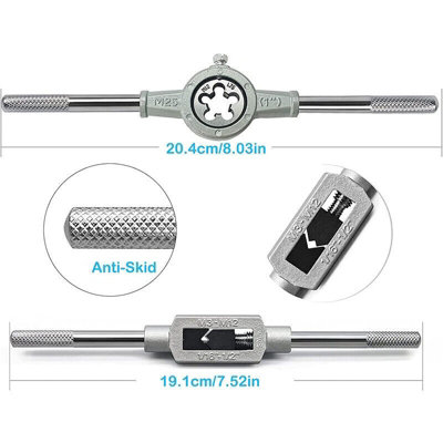 20pcs Hand Tap and Die Set Screw Thread Reamer M3-M12 Twist Drill Bit ...