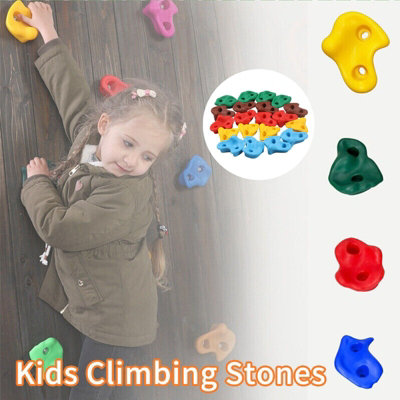 Indoor Rock Climbing Wall For Kids 50 Bolt-On Rock Climbing Holds With Hardware - Weatherproof Climbing Wall Grips 25 Rock Climbing Holds