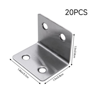 20pcs L-shaped Stainless Steel Corner Brace Set