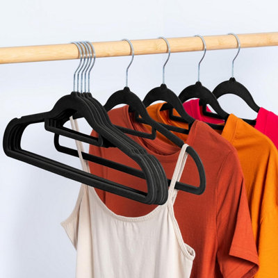 20Pcs Non-Slip Velvet Adult Clothes Hanger (Black)