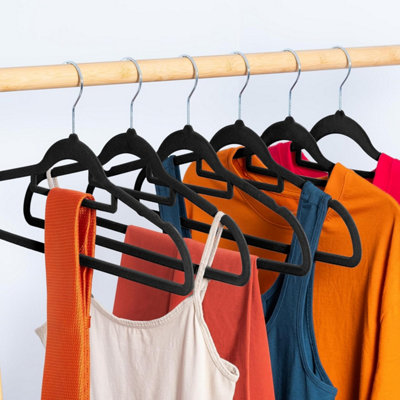 20Pcs Non-Slip Velvet Adult Clothes Hanger (Black) - 6