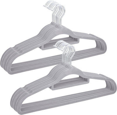 20Pcs Non-Slip Velvet Adult Clothes Hanger (Grey)