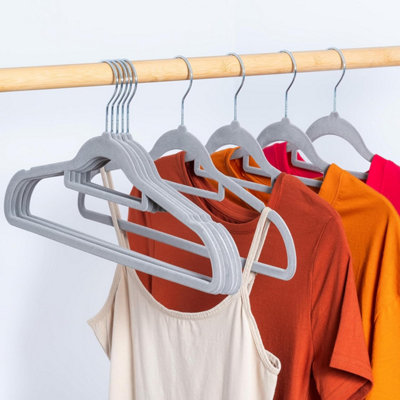 20Pcs Non-Slip Velvet Adult Clothes Hanger (Grey)