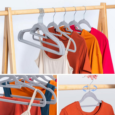 20Pcs Non-Slip Velvet Adult Clothes Hanger (Grey) - 5