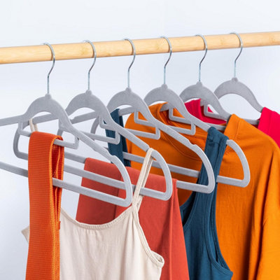 20Pcs Non-Slip Velvet Adult Clothes Hanger (Grey) - 6