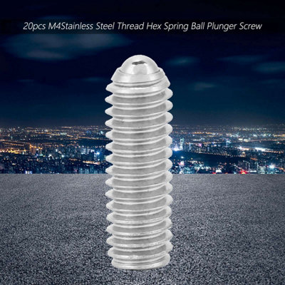 20pcs set Stainless Steel Thread Hex Spring Ball Plunger Screw (M4x12)