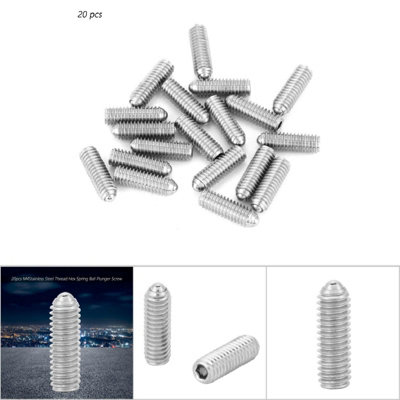 20pcs set Stainless Steel Thread Hex Spring Ball Plunger Screw (M4x12)