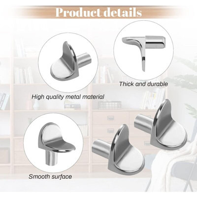 85 PCS Nickel Plated Shelf Bracket Pegs 5 Styles