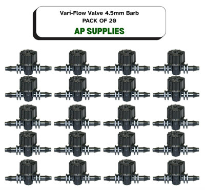 20pcs. Vari-Flow Valve 4.5mm Barb - Micro Irrigation Fitting Connector ...