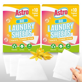 20pk Bio Laundry Detergent Sheet Washing Powder Sheets, Tropical Scent Washing Sheets Detergent, Laundry Sheet Detergent