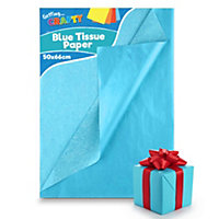 20pk Blue Tissue Paper for Wrapping Gifts, 66cm x 50cm Blue Tissue Paper Sheets for Packaging Biodegradable Tissue Paper Blue