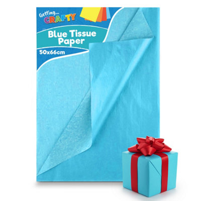 20pk Blue Tissue Paper for Wrapping Gifts, 66cm x 50cm Blue Tissue