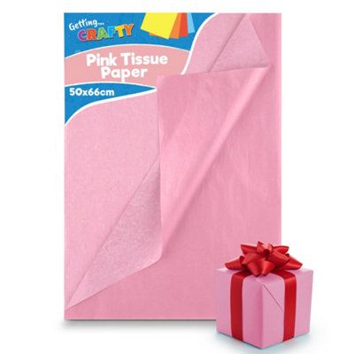 20pk Pink Tissue Paper for Wrapping Gifts, 66cm x 50cm Pink Tissue