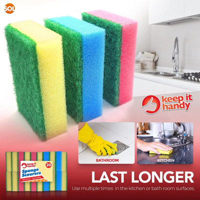 20pk Small Sponge Scourer for Kitchen, Sponges Washing Up, Kitchen ...