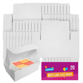 20pk White Cake Slice Boxes Individual, Small Cake Boxes for Slices Single Slice Cake Boxes Small Cake Boxes