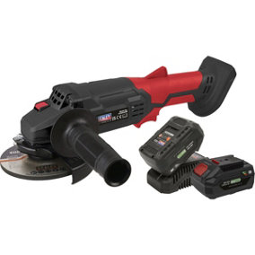 20V Cordless Angle Grinder & 2x Lithium Ion Batteries - 115mm Quick Change Discs