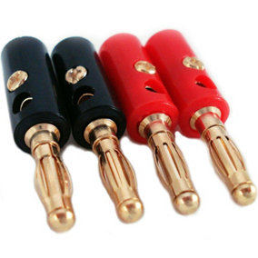 20x 4mm Banana Plugs Gold Plated & Best Value Speaker Cable Amp Connectors 5.1