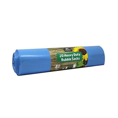 20x Kingfisher Blue Heavy Duty Rubble Sacks Bags Builders Rubbish Waste 40L