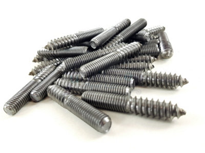 20x M8 60mm Wood to Metal Screws Furniture Dowels Double Ended Fixing Bolts Thread Screw Stud Hanger Bolt