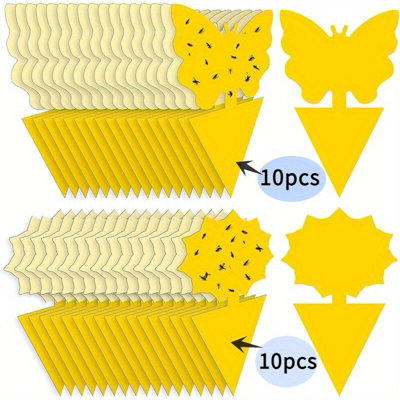 20x Yellow Sticky Fly Trap Bug Insect Catcher Trap Paper Killer Glue ...